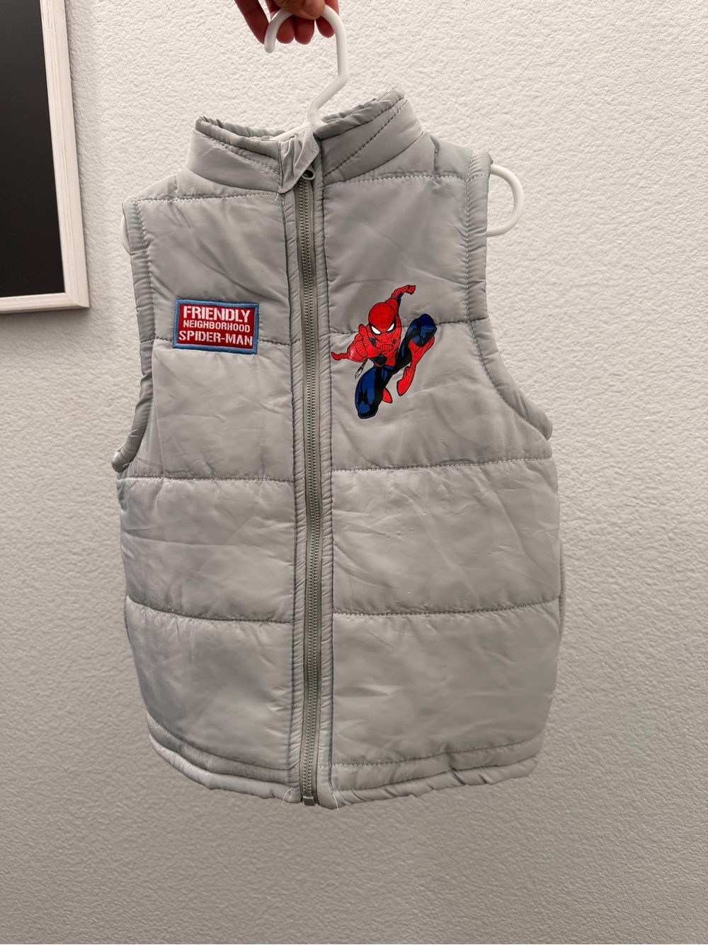 Marvel Light Grey Spider-Man Quilted Vest